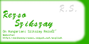 rezso szikszay business card